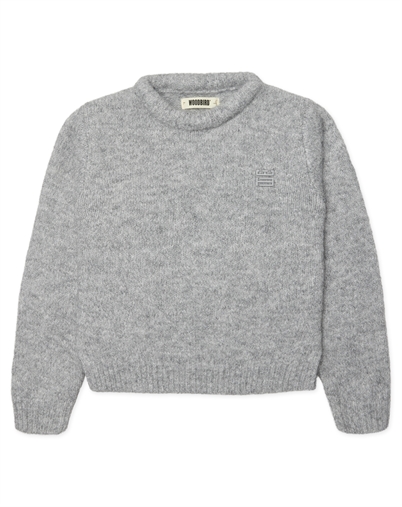 Woodbird - WBHua Fluffy Crew Strik - Grey Melange 